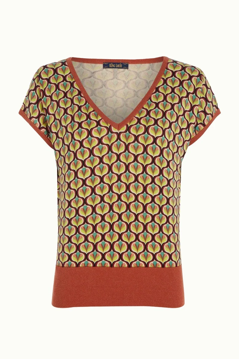 King Louie deep V top indy delphinium green