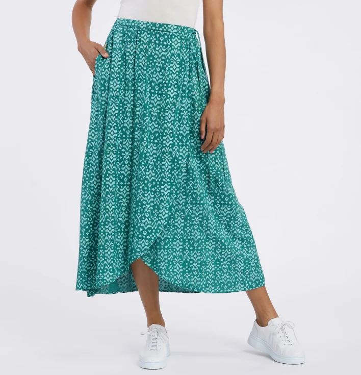Ragwear sabinna print skirt dark green