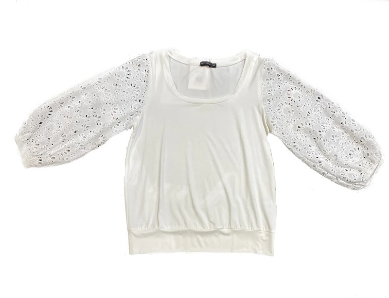 IchJane T-shirt DollyIJ embroidery sleeves white