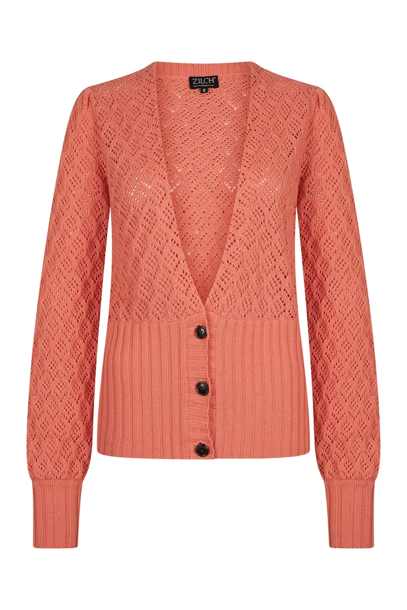 Zilch cardigan deep V neck coral