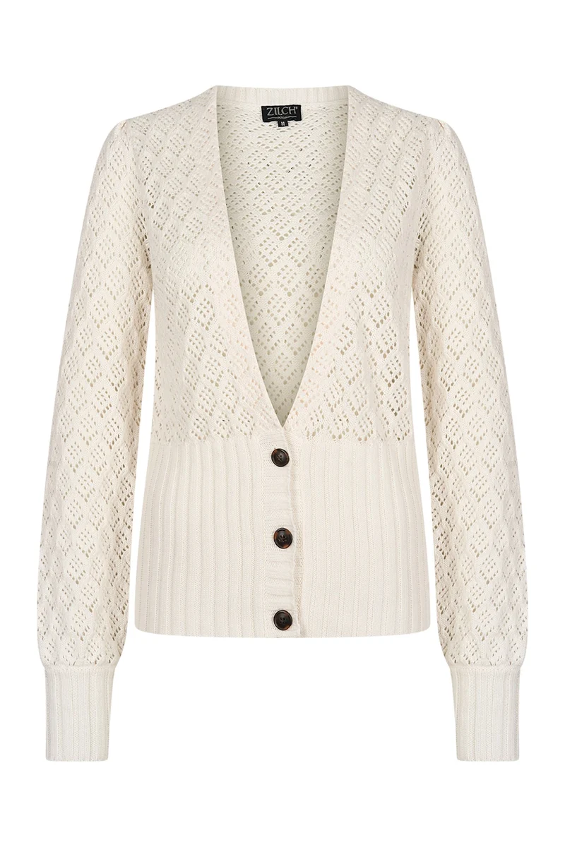 Zilch cardigan deep V neck off white