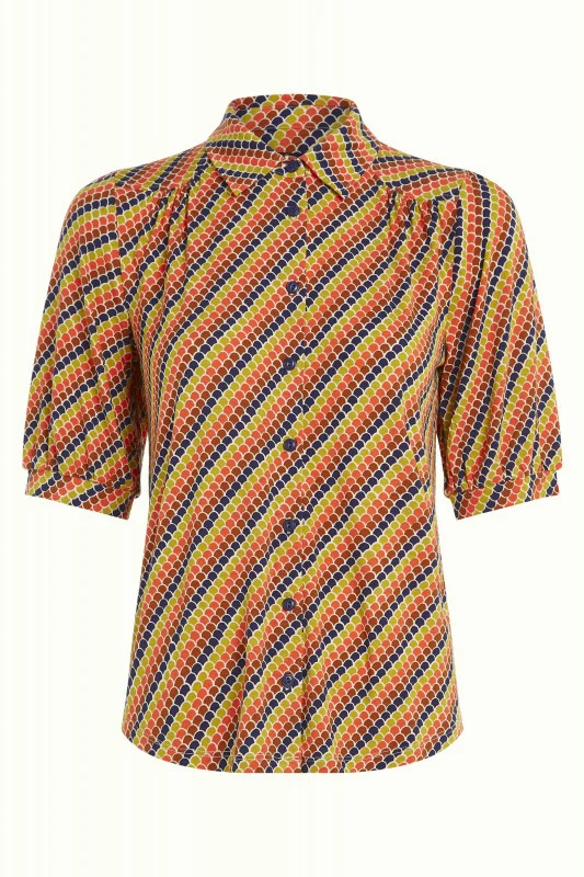 King Louie Carina blouse gallery streeple blue