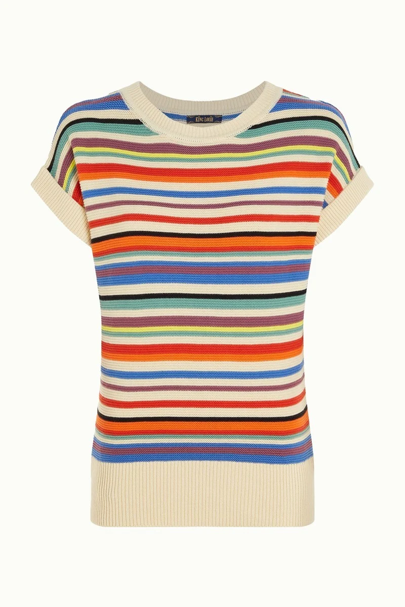 King Louie boatneck top syd stripe cream