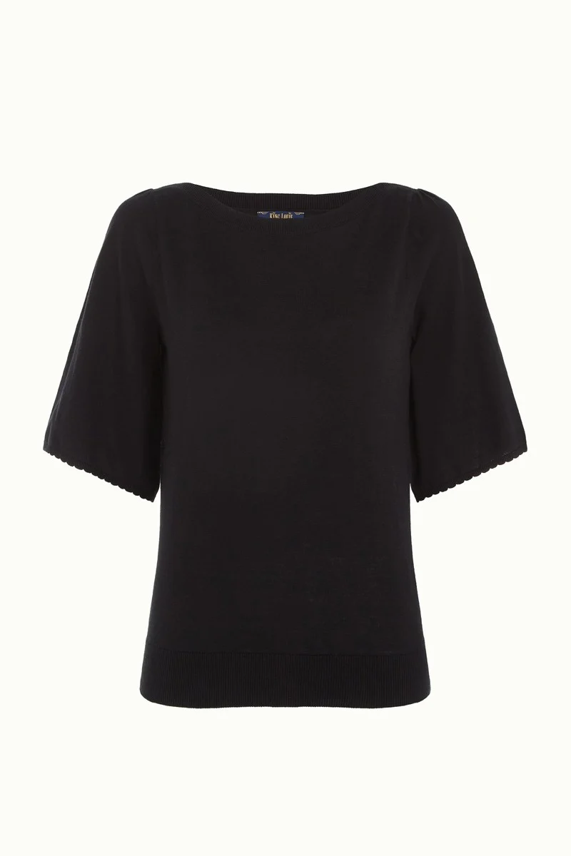 King Louie Ivy top wide sleeve club black
