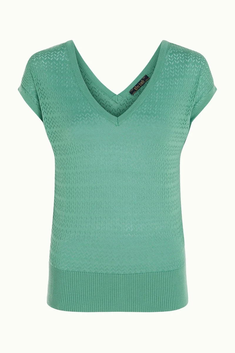 King Louie double V top mateo knit spar green