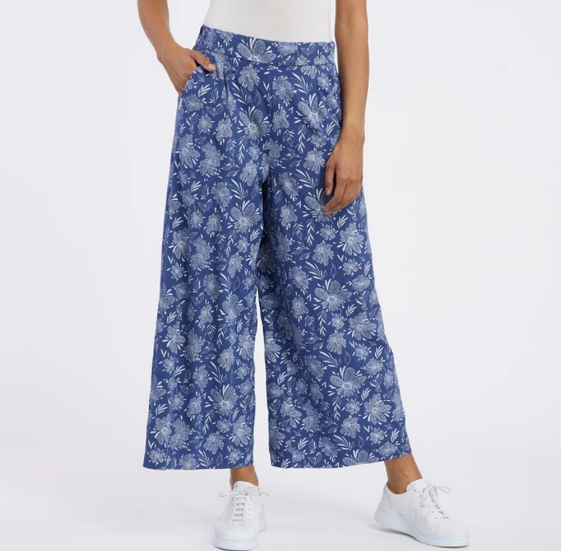 Ragwear loggan print pants indigo blue