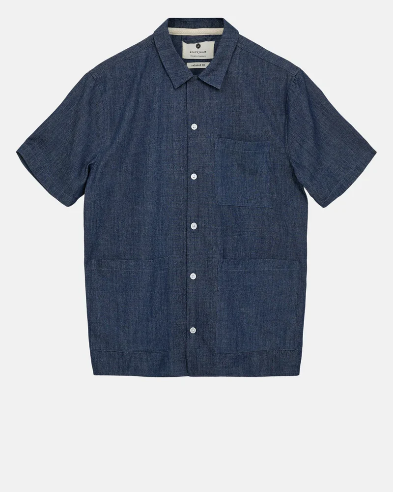 Anerkjendt Akkurt s/s chambray shirt sky captain