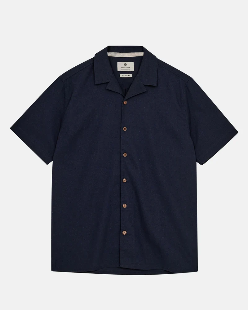 Anerkjendt akleo s/s cot/linen shirt sky captain