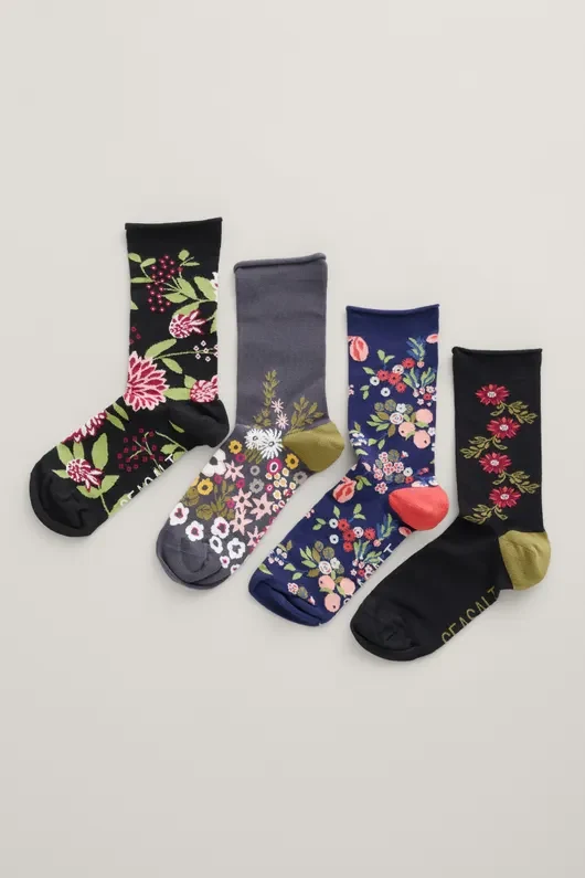 Seasalt Cornwall women's sailor socks lightweight box O'4 wing petal mix