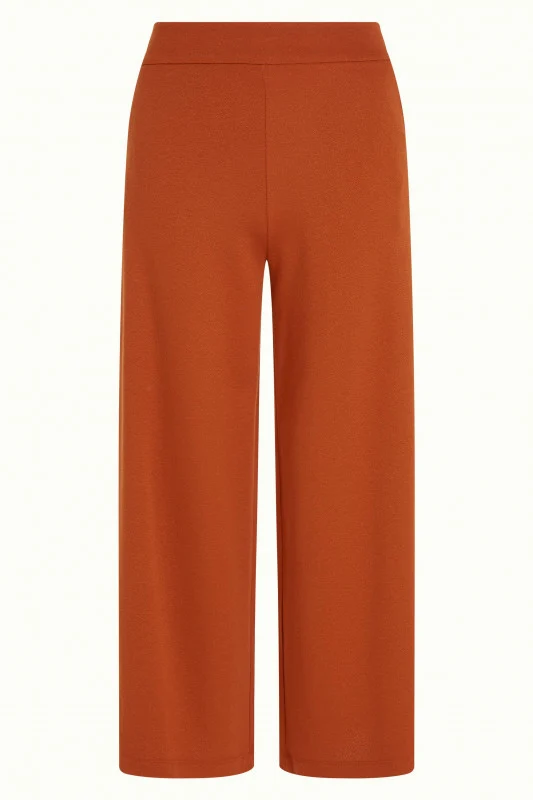 King Louie border palazzo cropped pants milano crepe caramel