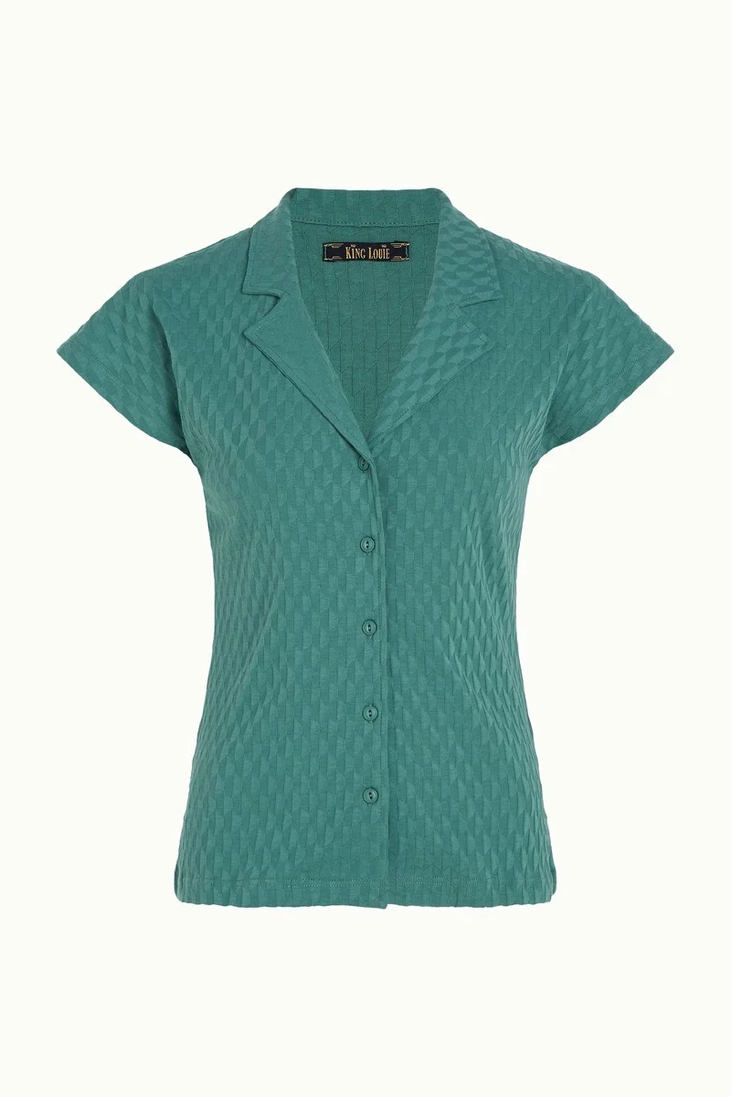 King Louie dani blouse manelli jacquard smoke green