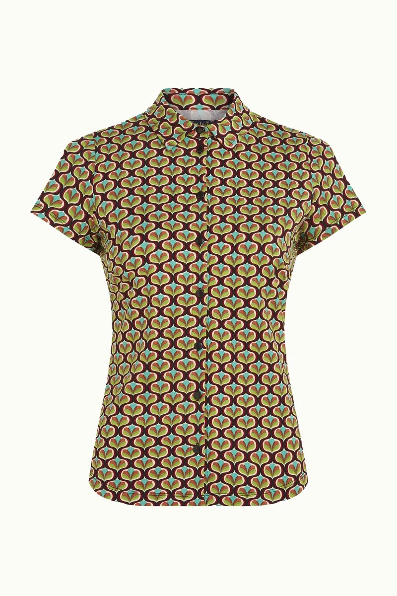 King Louie blouse Indy delphinium green