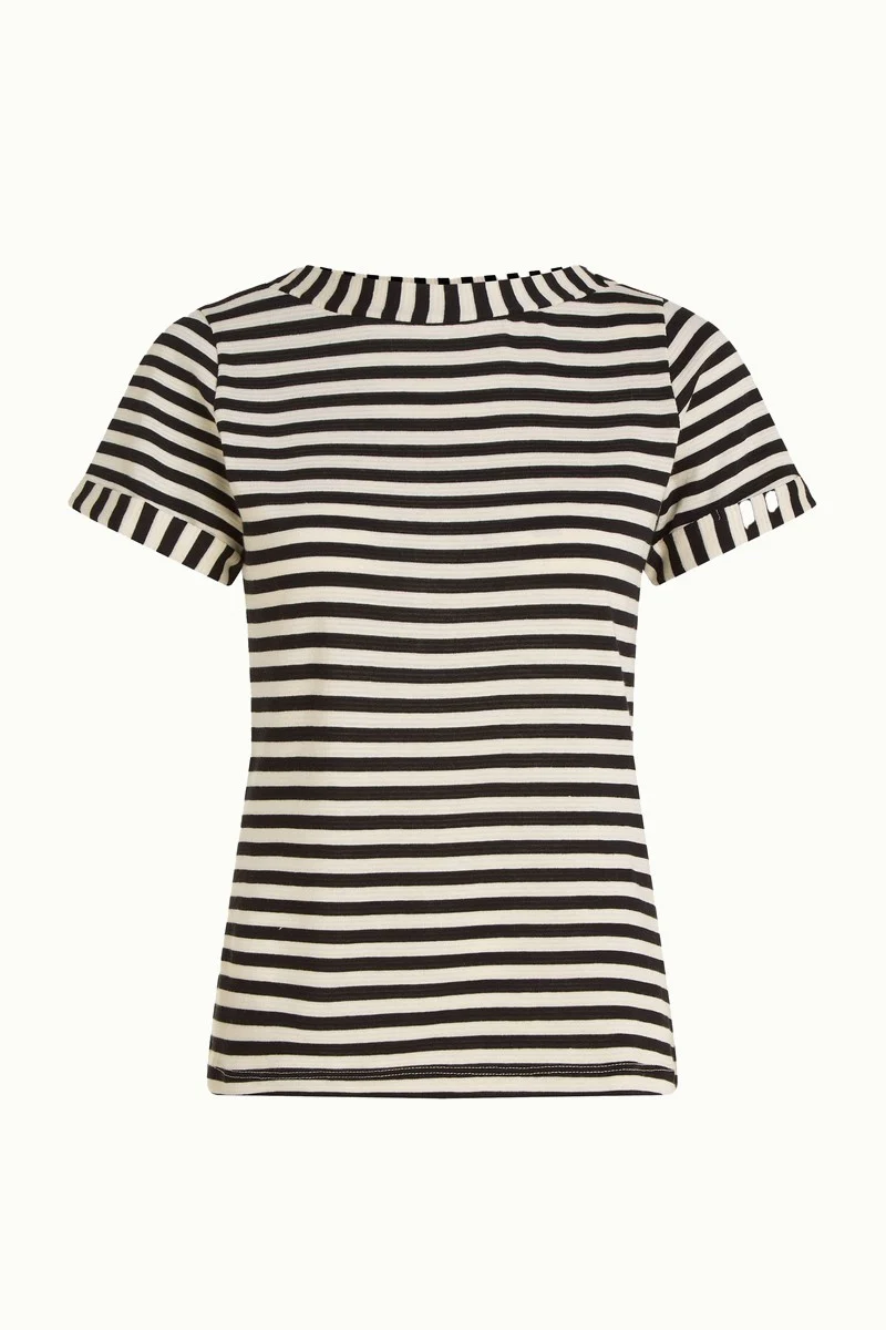 King Louie boatneck top chopito stripe black
