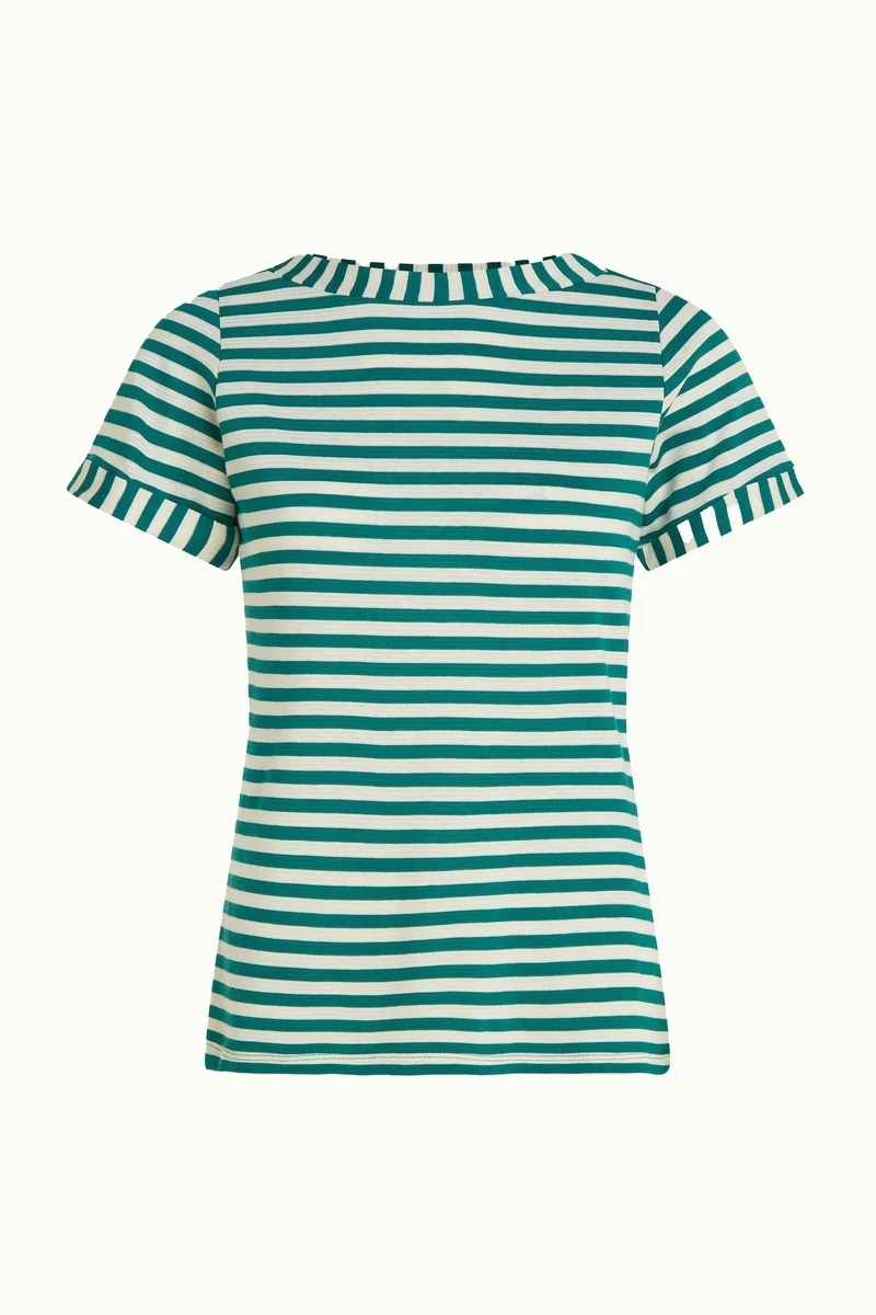 King Louie boatneck top chopito stripe ponderosa green