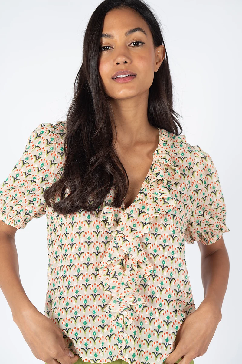 Traffic People falls shirt cream