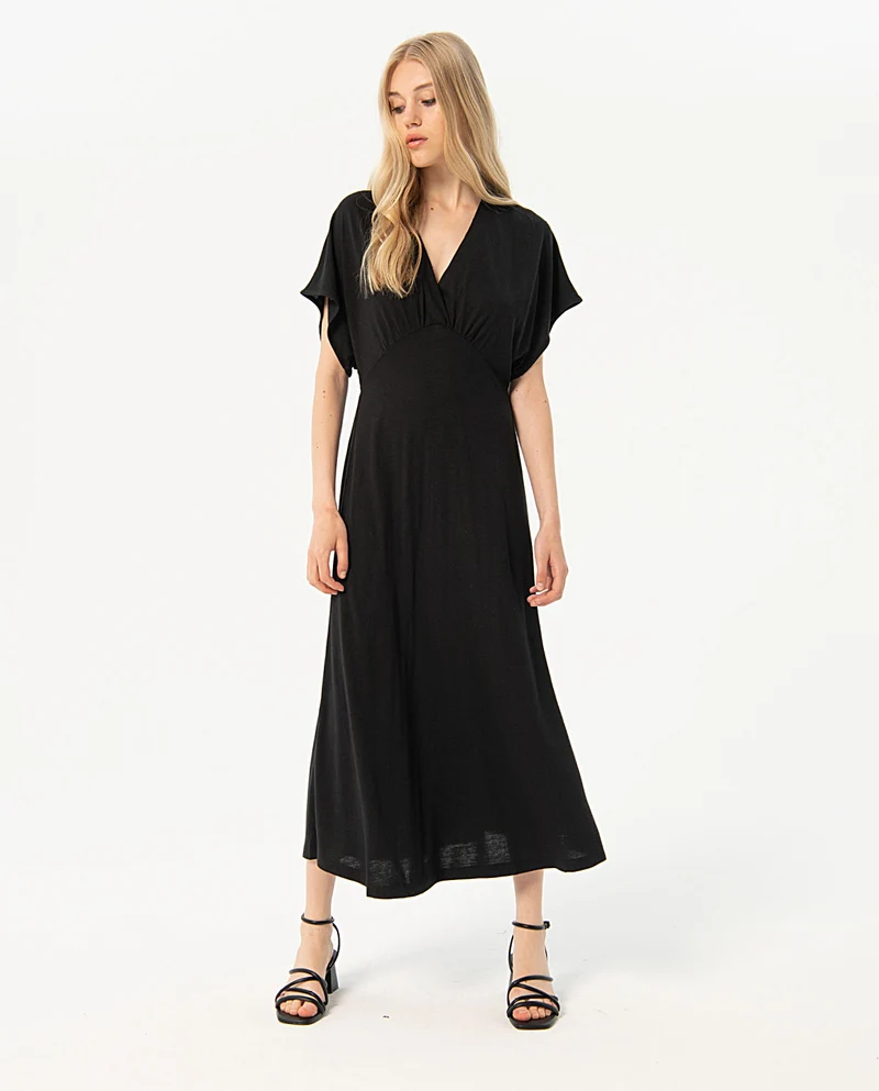 Surkana long dress bat sleeve black