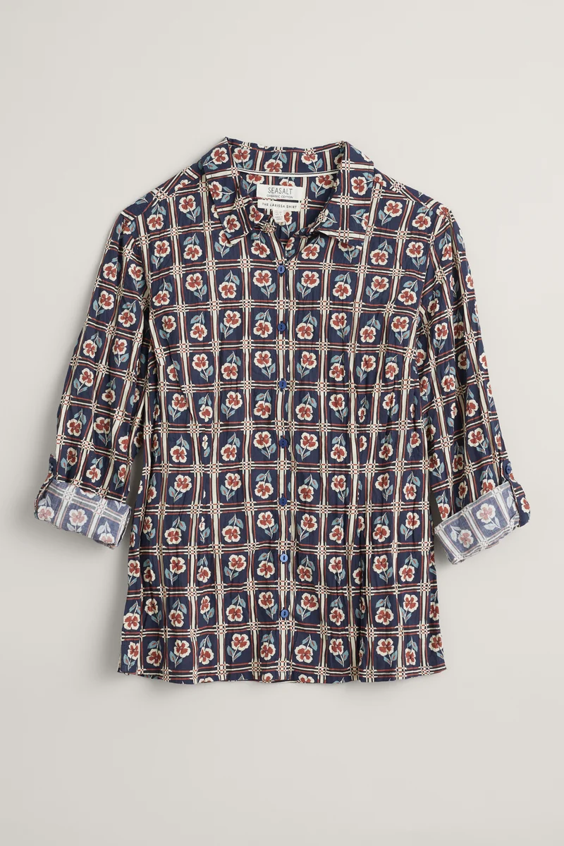 Seasalt Cornwall Larissa Shirt Floral Stamp Maritime