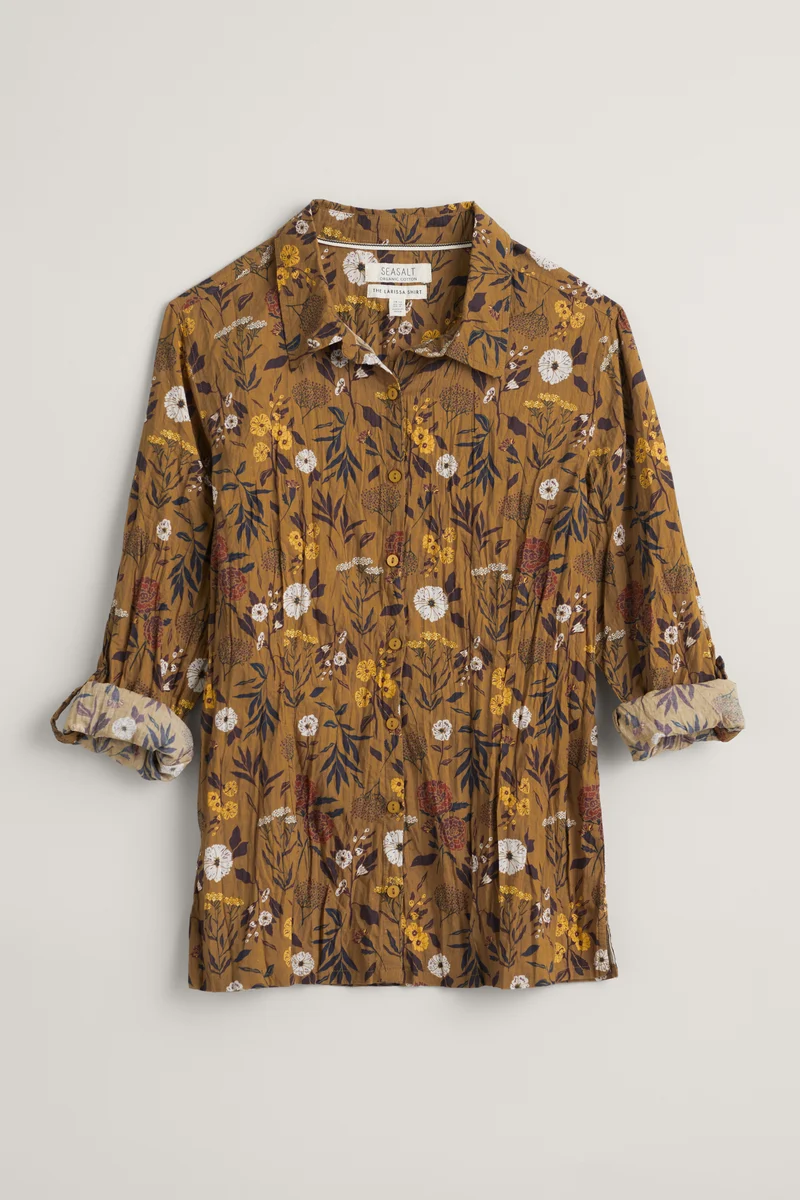 Seasalt Cornwall Larissa Shirt Floral Dye Plant Grain