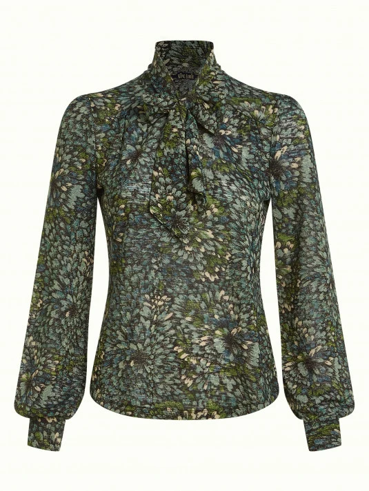 King Louie Amalia top glam dragonfly green