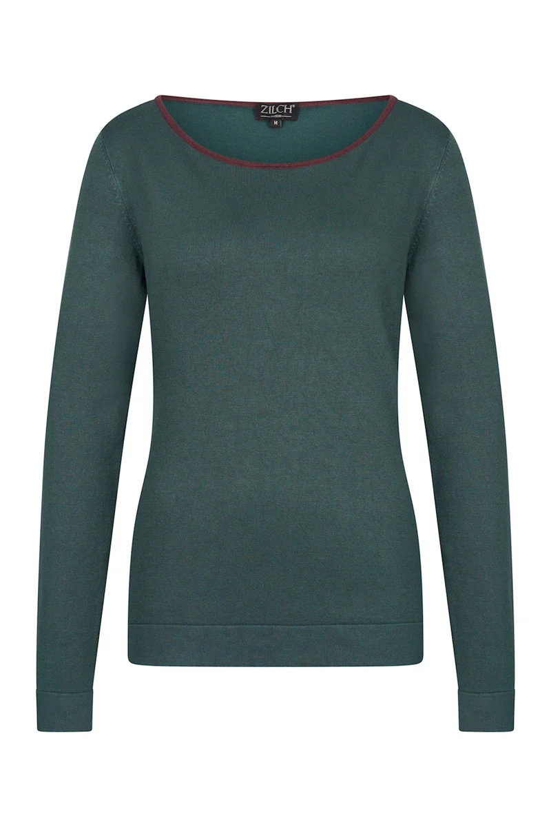 Zilch sweater boat neck two tone jungle