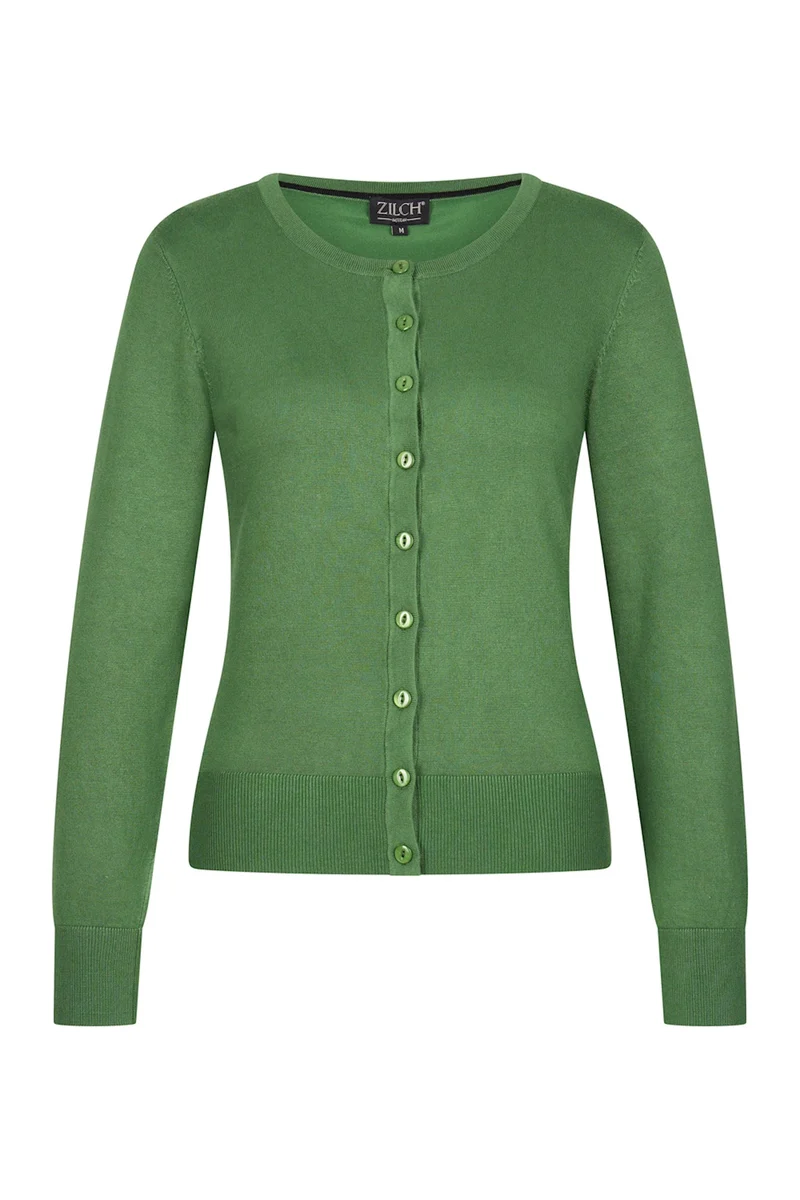 Zilch cardigan round neck pesto