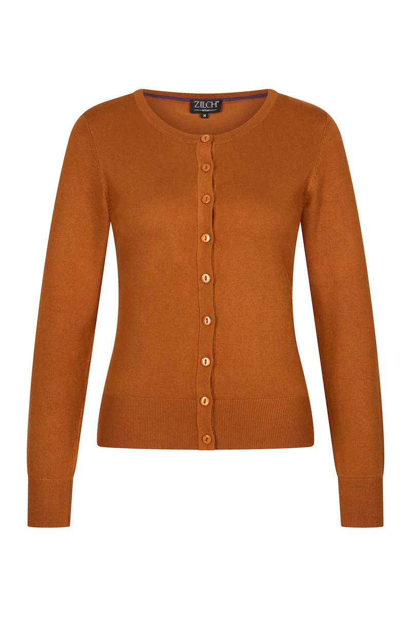 Zilch cardigan round neck caramel