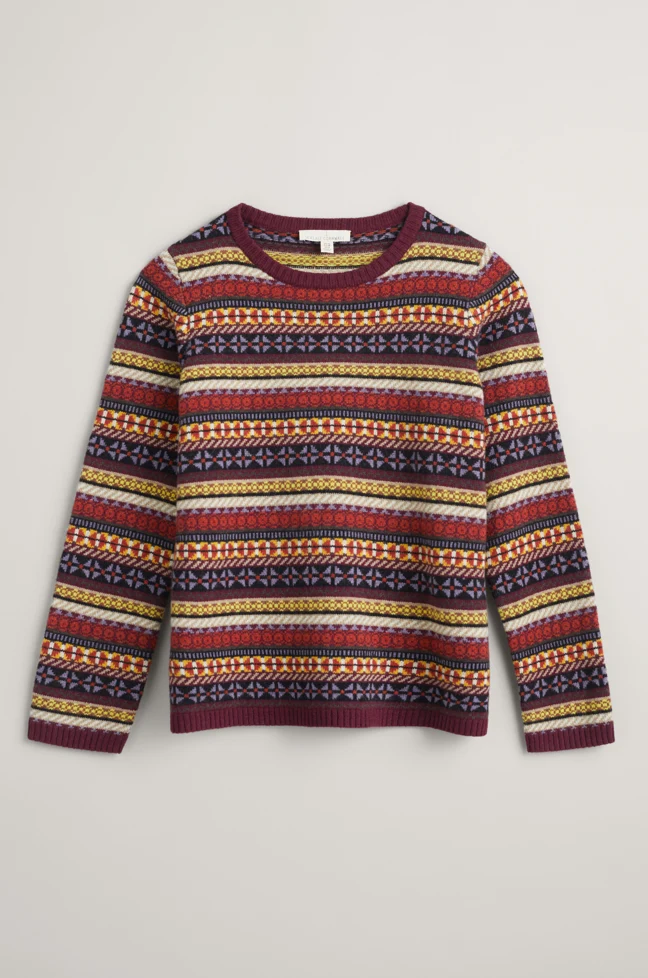 Seasalt Cornwall Percella Cove Jumper Float Burnt Wood Multi