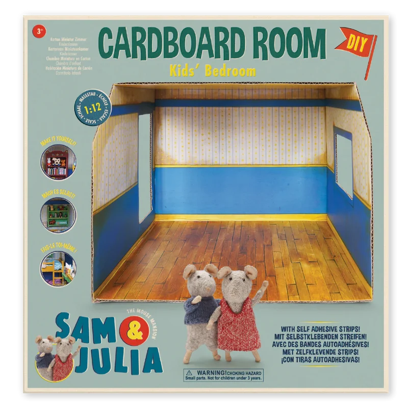 Het Muizenhuis kartonnen miniatuur kinderkamer