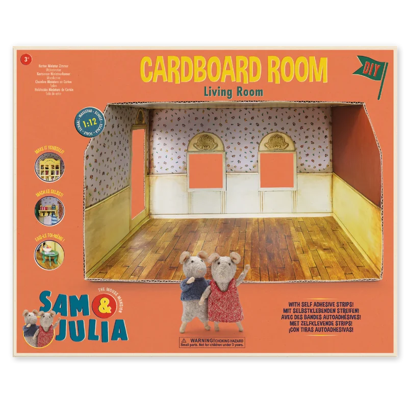 Het Muizenhuis kartonnen miniatuur woonkamer