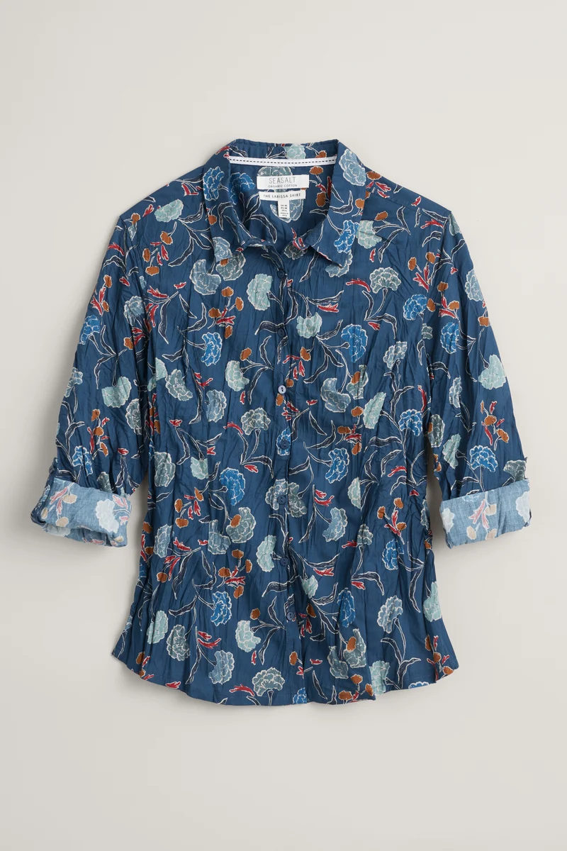 Seasalt Cornwall Larissa Shirt Smudged Carnation Light Squid