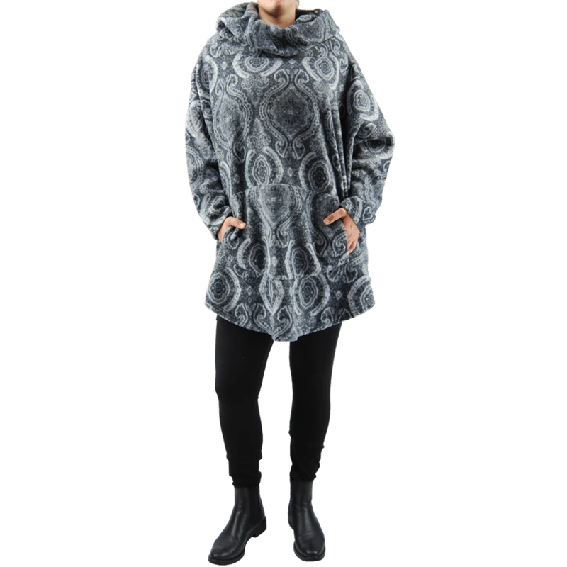 Boris - Kangoeroe trui fleece mêlee print t/m maat 52 - nr. 6116