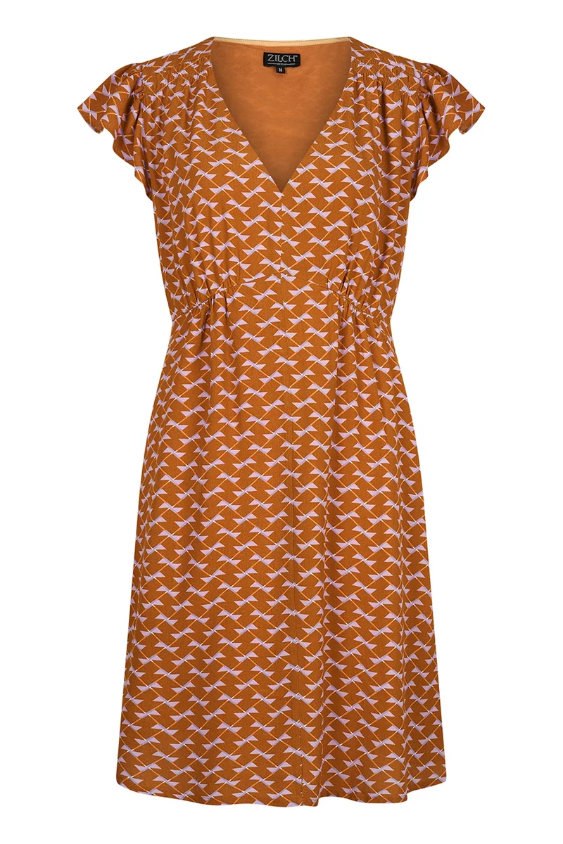 Zilch dress short rectangle rust