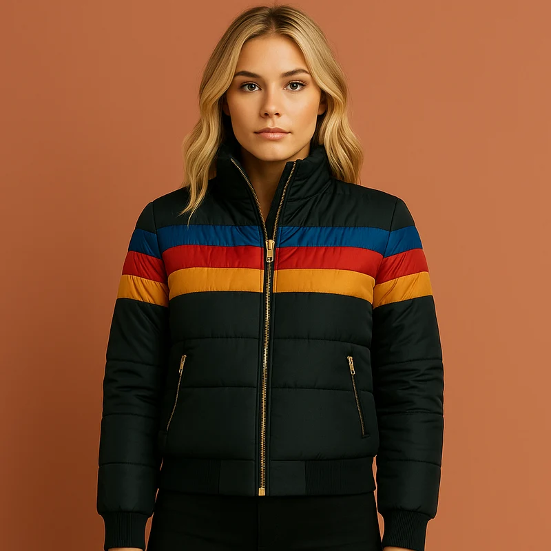 Dames Retro Gewatteerde Winterjas - Warm & Stijlvol