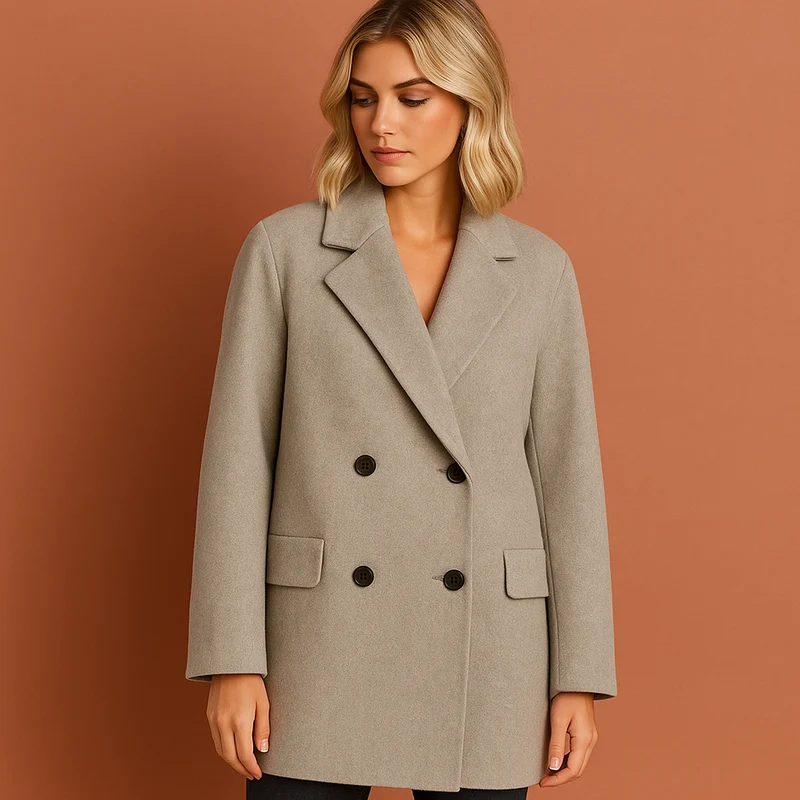 Dames Dubbel Geknoopte Lange Jas - Tijdloze Elegantie & Comfort