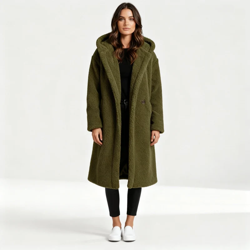Dames Teddy Mantel met Kapuze | Heidi-Mode