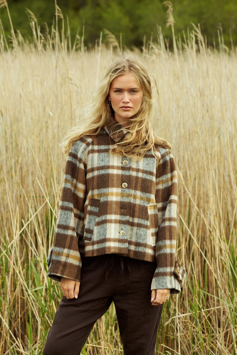 Neo Noir - Quinn Check Jacket 167488 - 543 - Camel