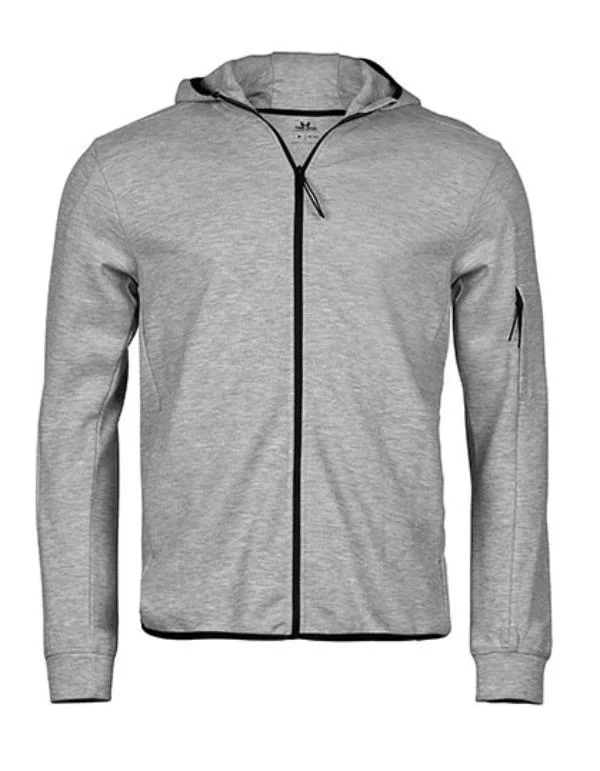 Tee Jays - Athletic Hooded Full Zip Sweat - Heather Grey