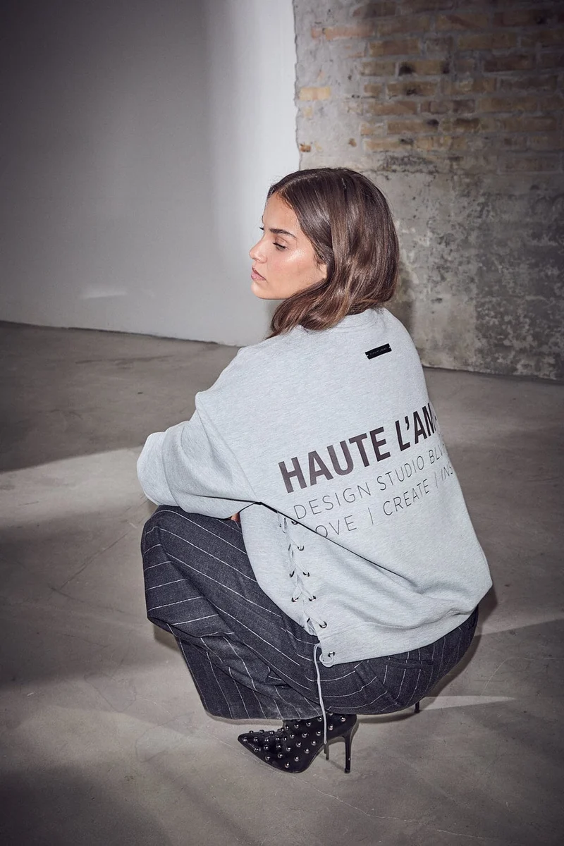 Haute L'Amitié - New Studio Tie Sweat HL10714 - Grey Melangé