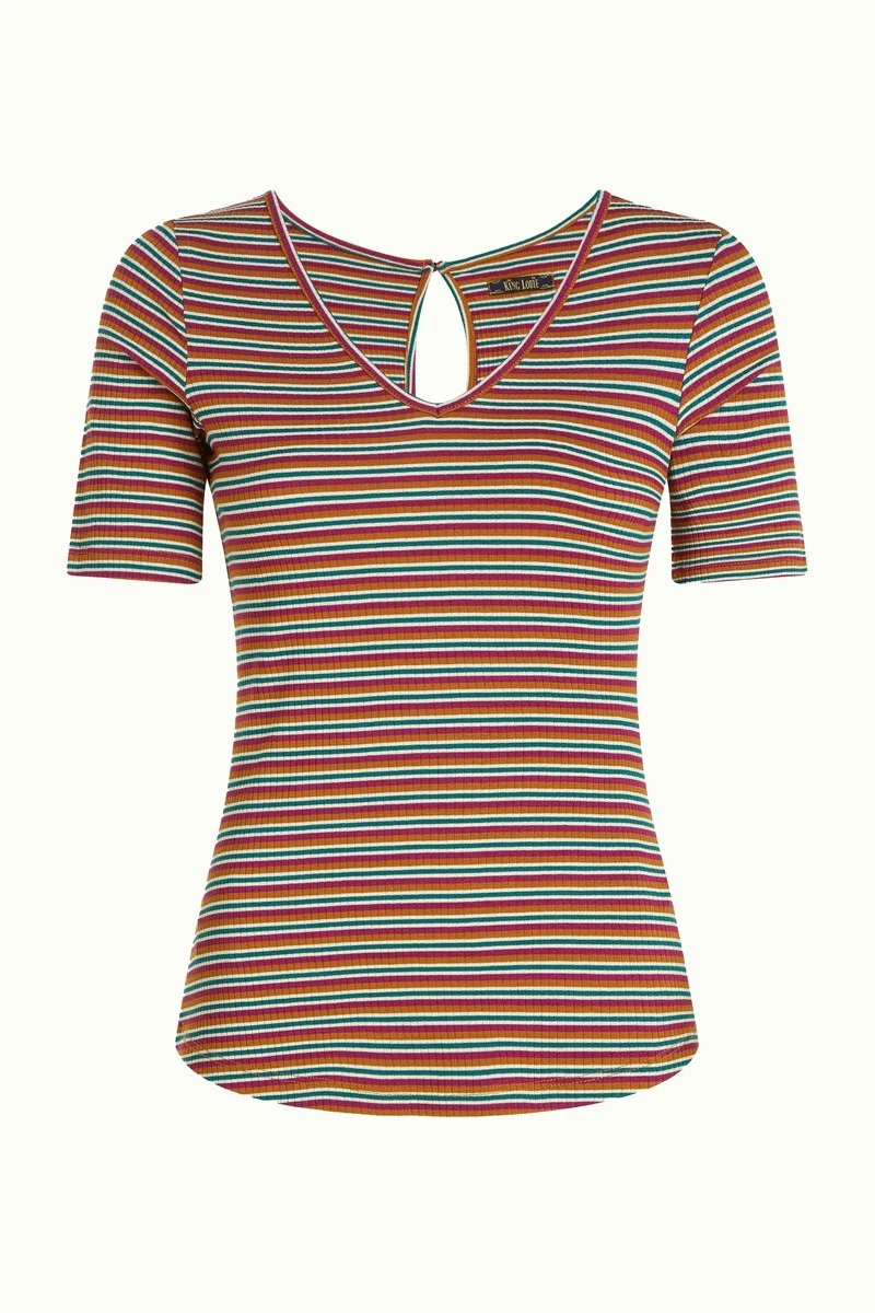 King Louie Carice V top jones stripe ponderosa green