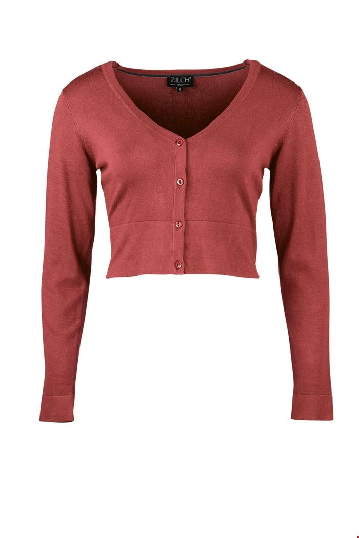 Kort vestje met knoopsluiting | Zilch short cardigan raspberry
