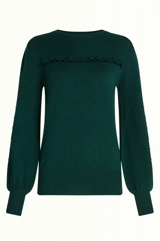 King Louie Jada ruffle top droplet pine green