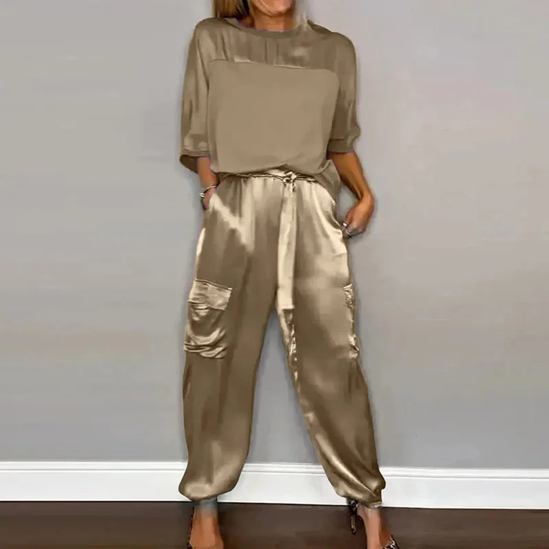Dames Tweedelige Set Losvallende Top en Broek Comfy Style