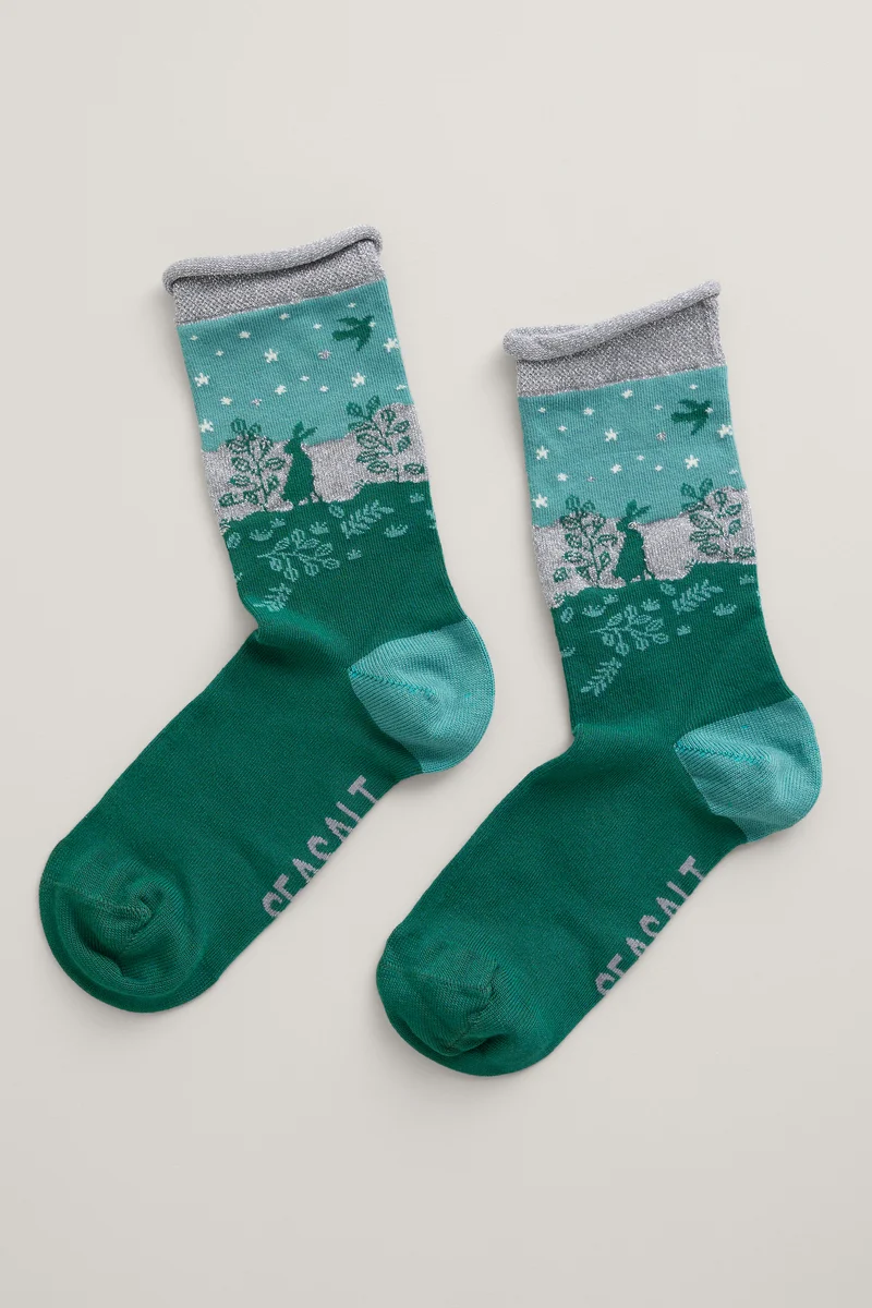 Seasalt Cornwall Snowy Scenes Socks Estate Thicket