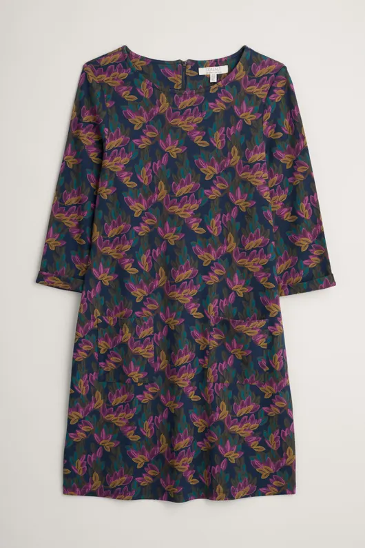 Seasalt Cornwall Print Makers Dress Tapestry Leaves Maritime