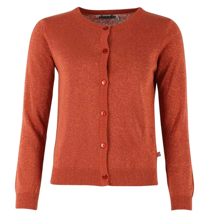 Danefae danesaga glitter cardigan rust glitter