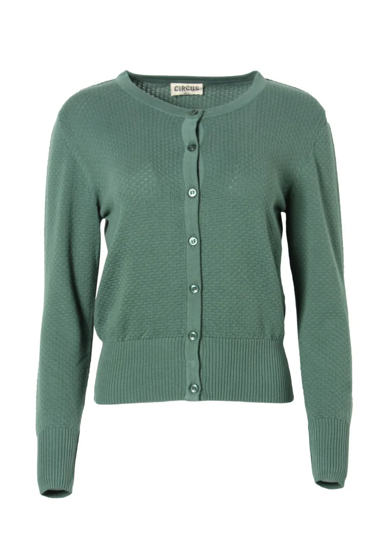 Circus cardigan waffle dark ivy