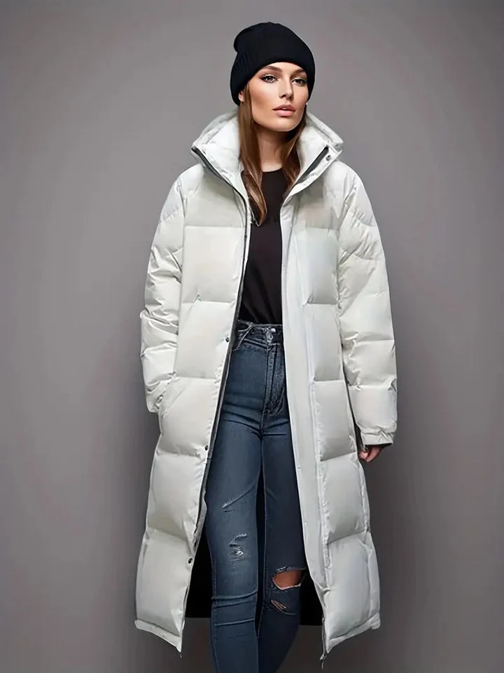 Dames Lange Parka Pufferjas