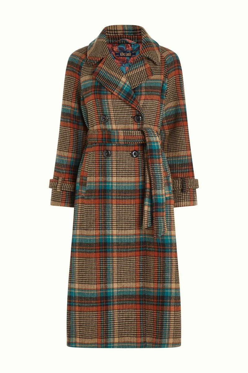 King Louie Martia raglan Coat Fitz Check Black