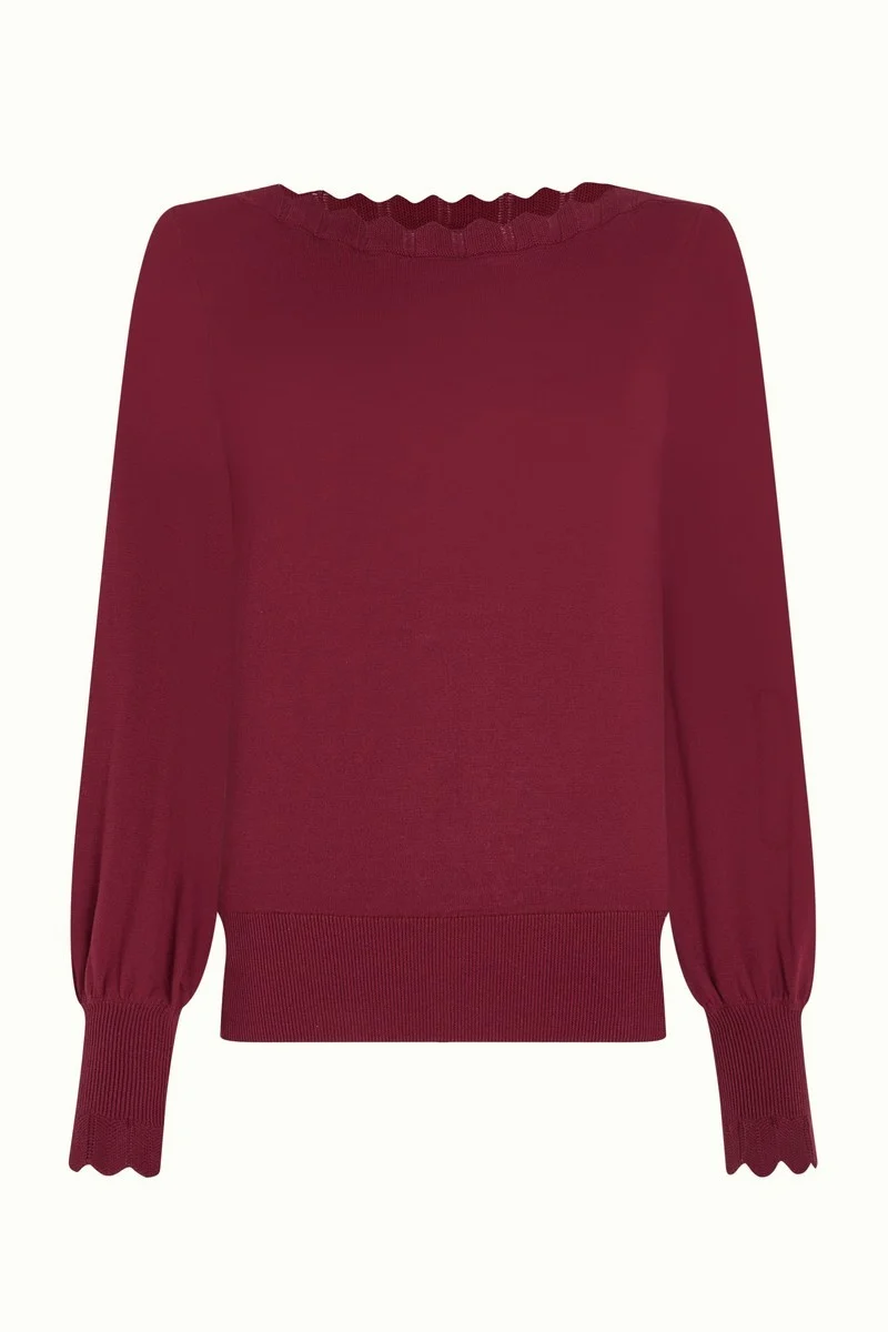 King Louie Audrey Bell Top Cottonclub Cabernet Red