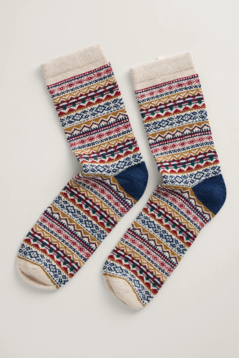 Seasalt Cornwall Fair Isle Socks Water Avens Aran Multi